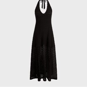 Hill House Black Crochet Halter Maxi Dress